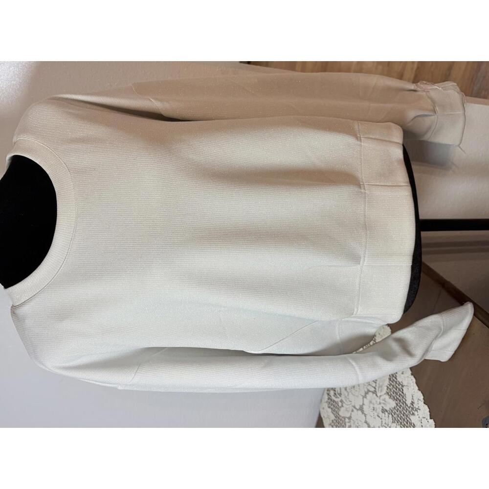 Badgley Mischka XL  Cream Sweater Minimalist Luxury Soft Knit NWT